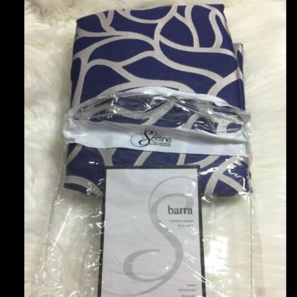 Softline Barra Blue Violet Grommet Single Top Curtain Panel 53" x 84" - Picture 6 of 6